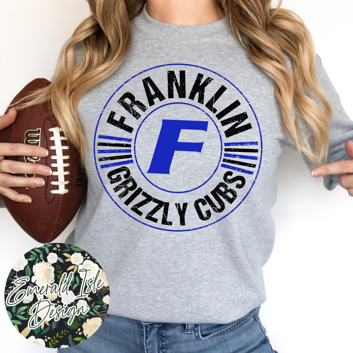 Franklin Grizzly Cubs Distressed Circle Design