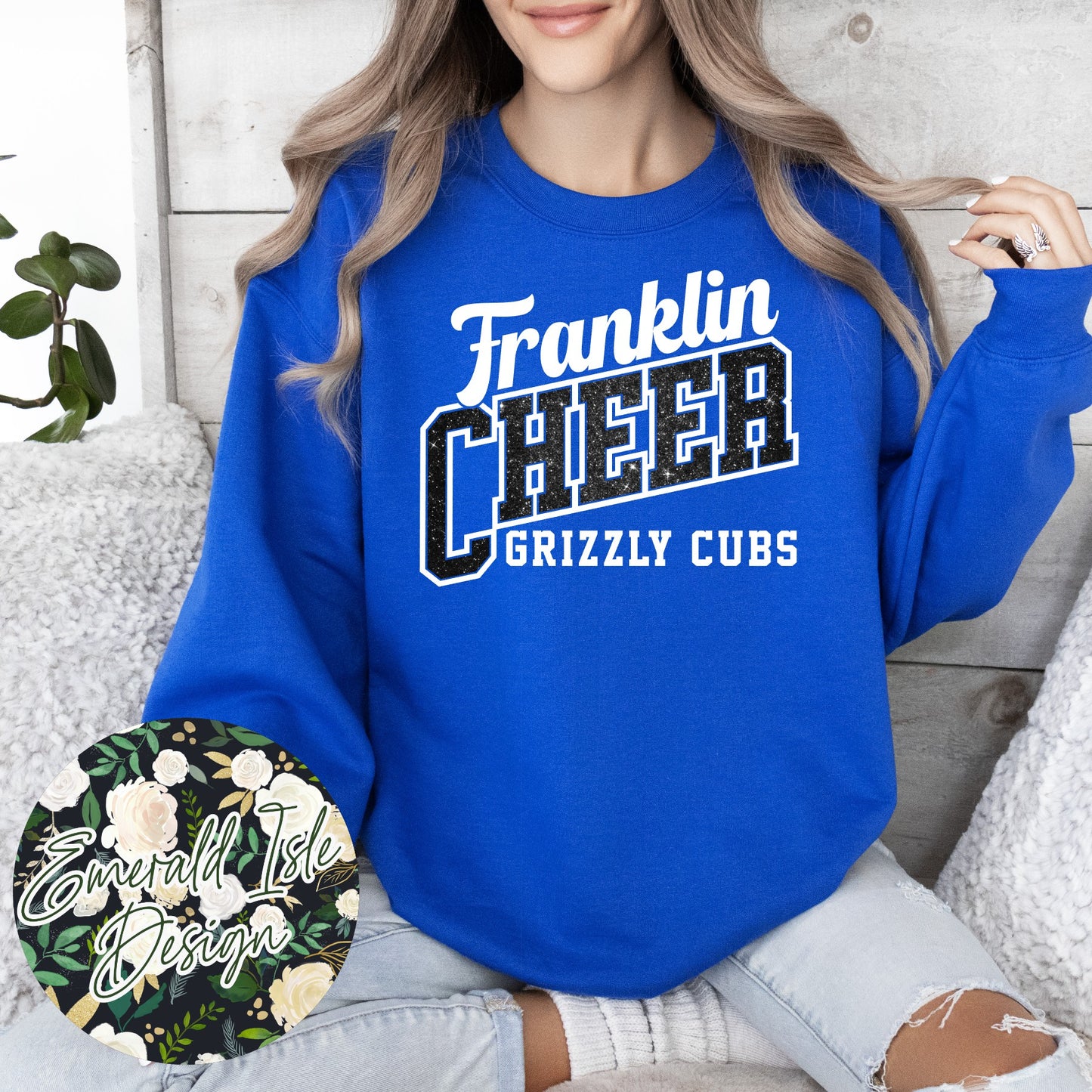 Franklin **Glitter** CHEER Slant Design