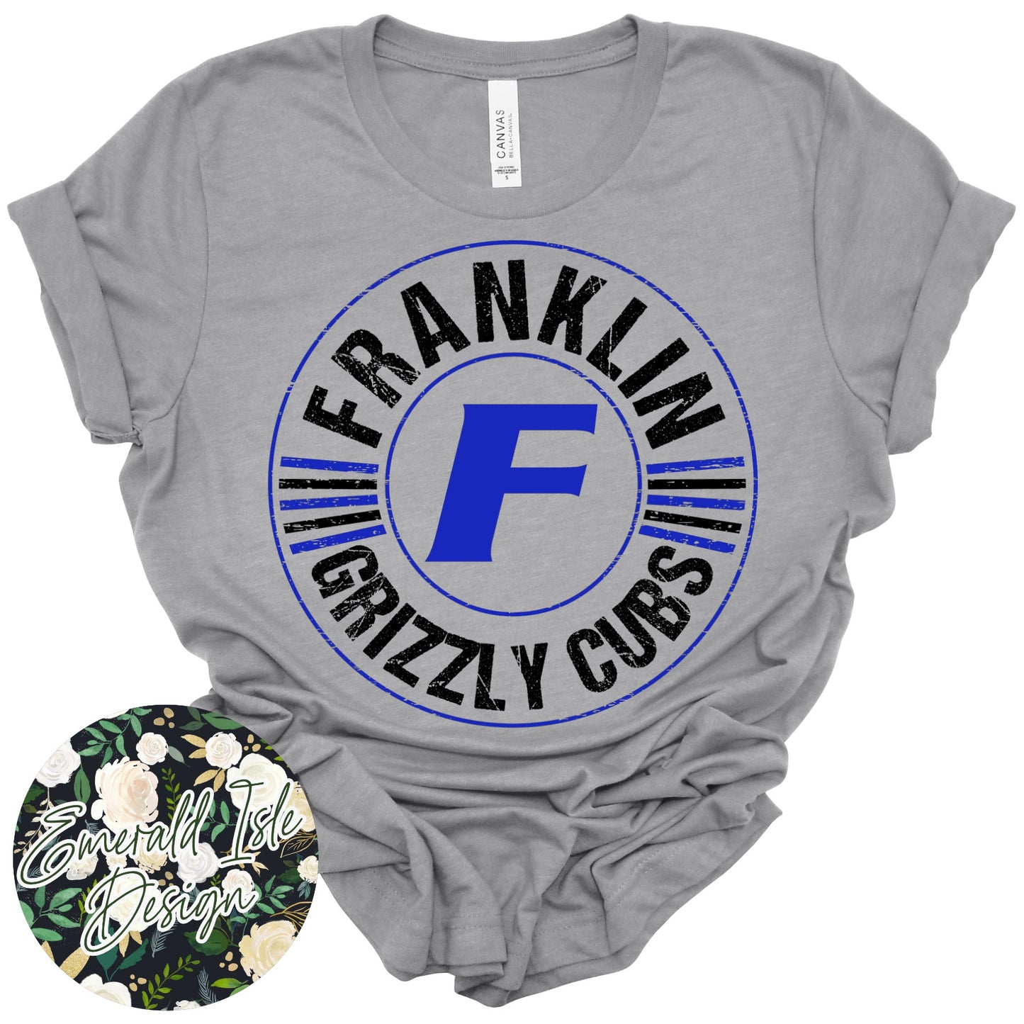 Franklin Grizzly Cubs Distressed Circle Design