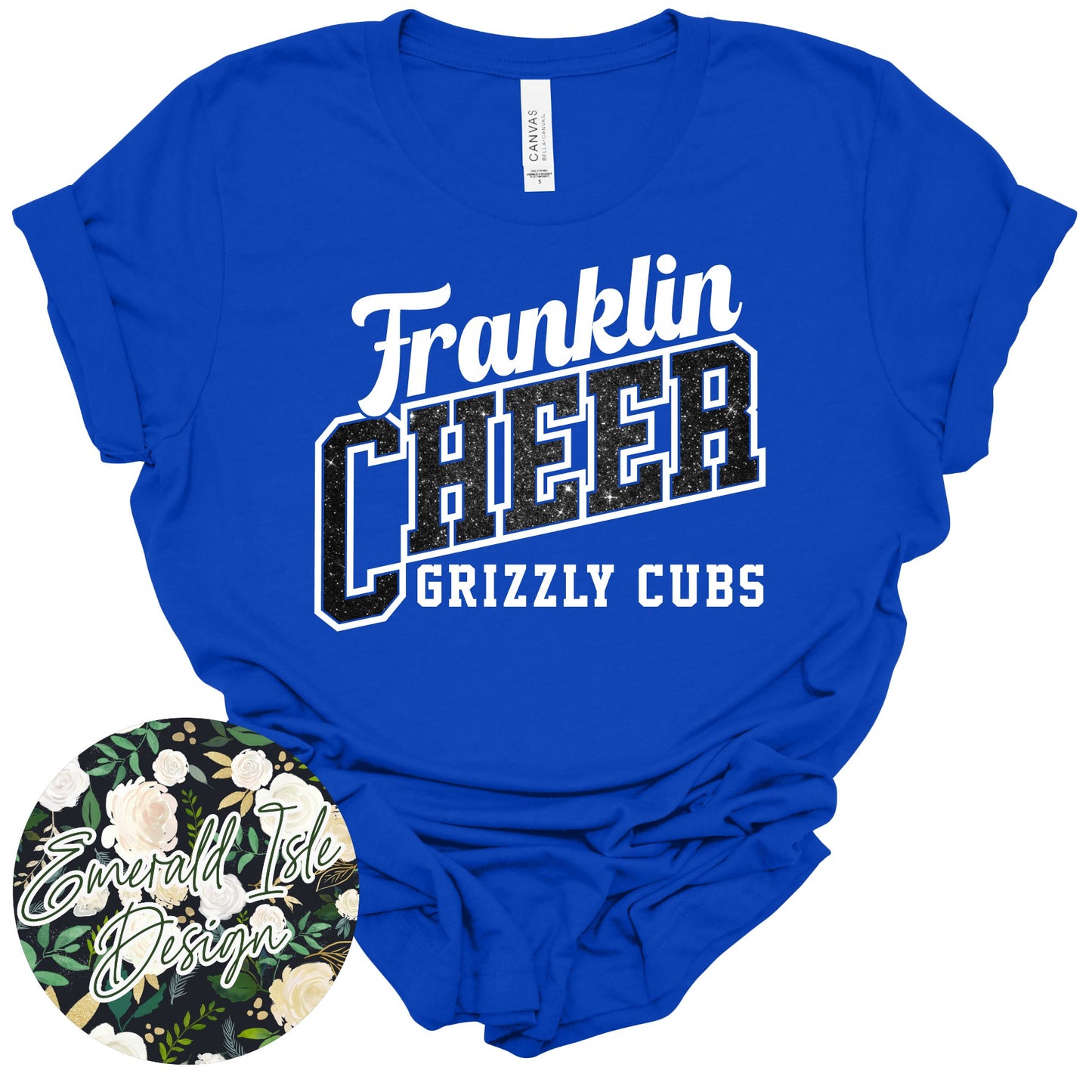 Franklin **Glitter** CHEER Slant Design