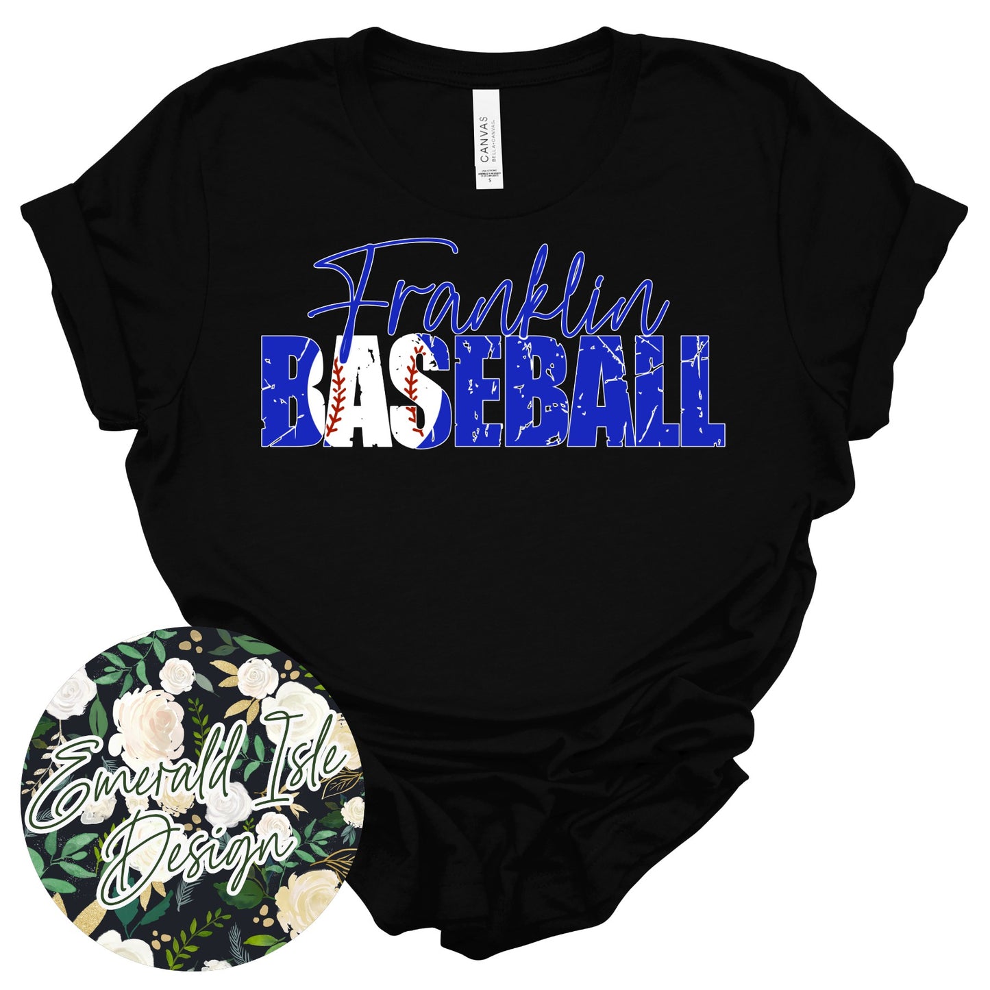Franklin Distressed Baseball Design