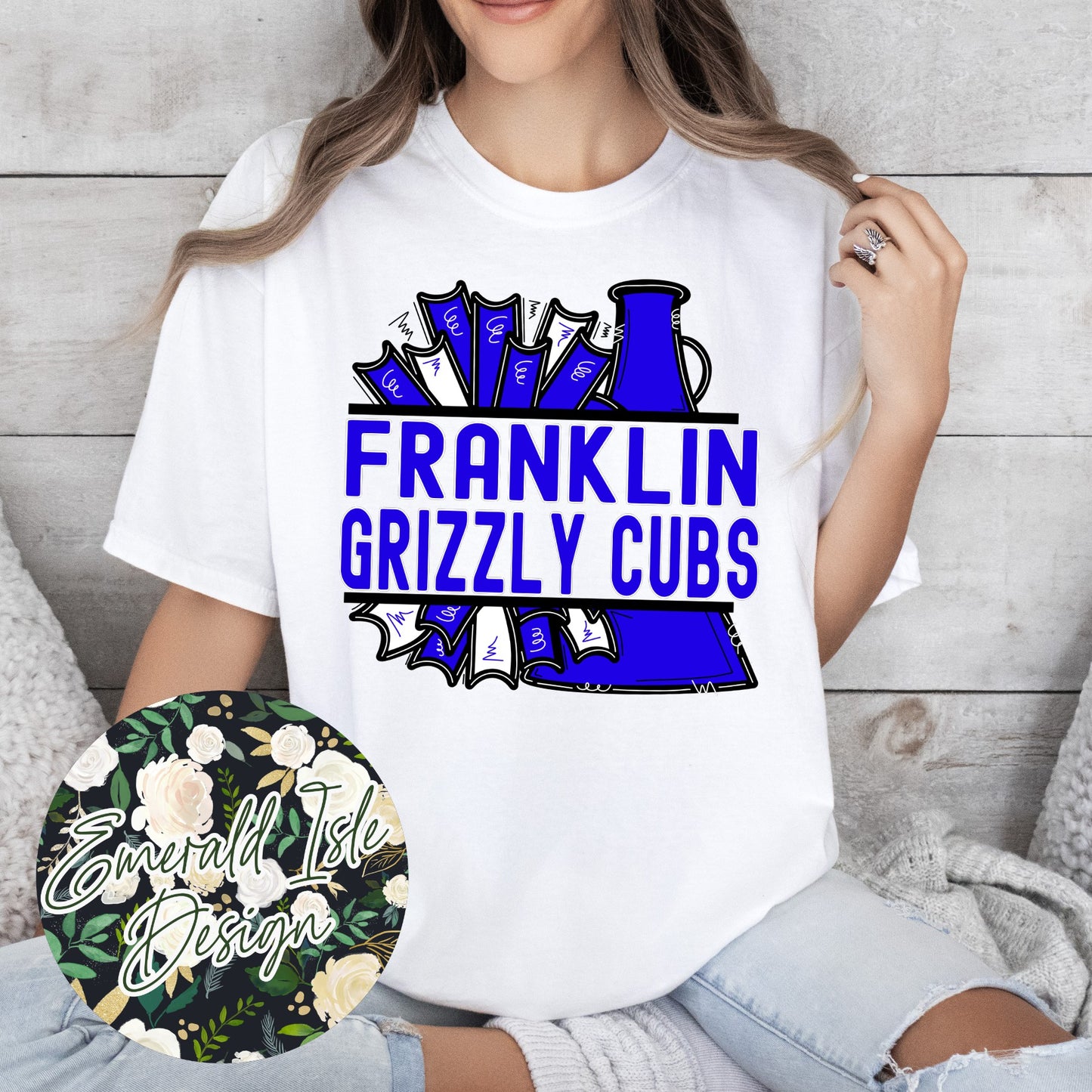 Franklin Grizzly Cubs Pom & Megaphone Design