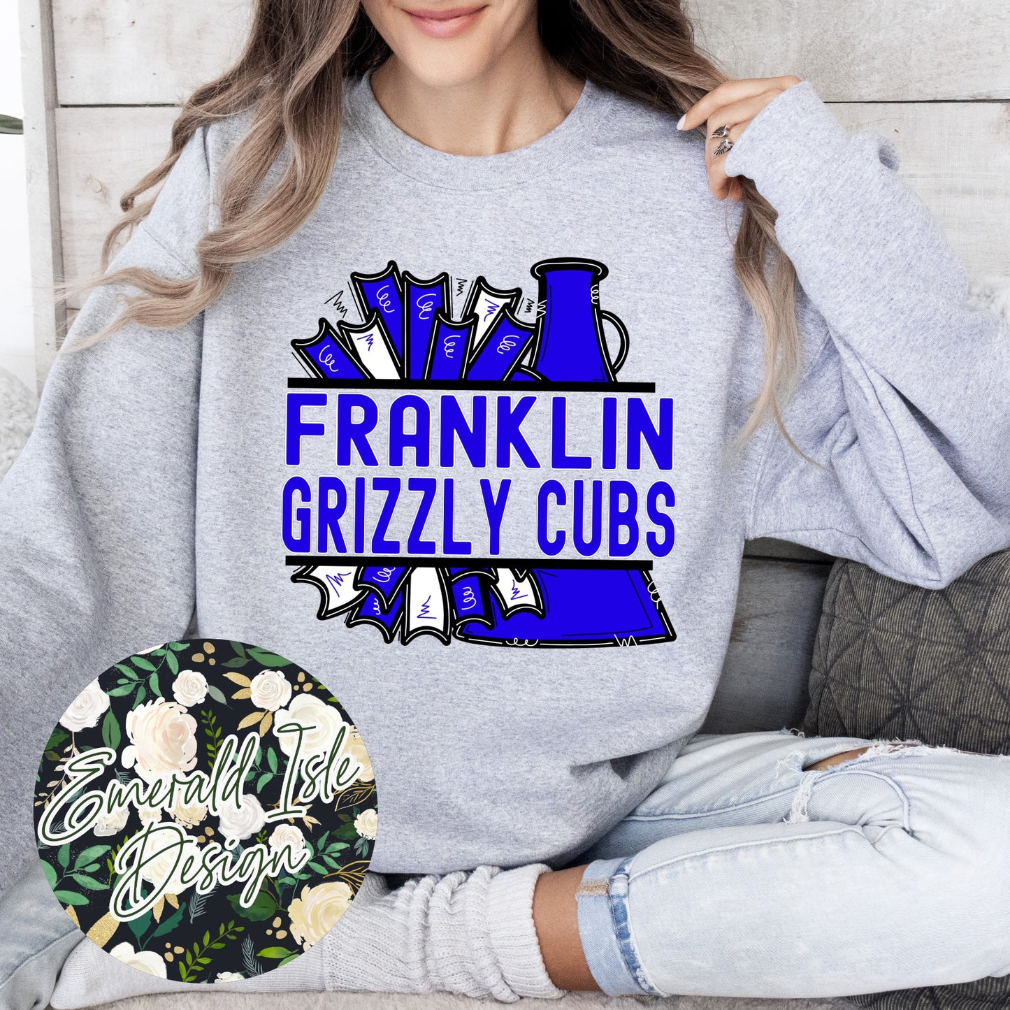 Franklin Grizzly Cubs Pom & Megaphone Design