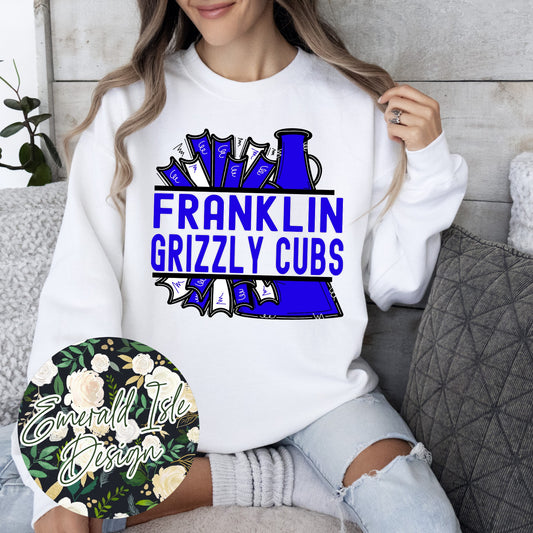 Franklin Grizzly Cubs Pom & Megaphone Design