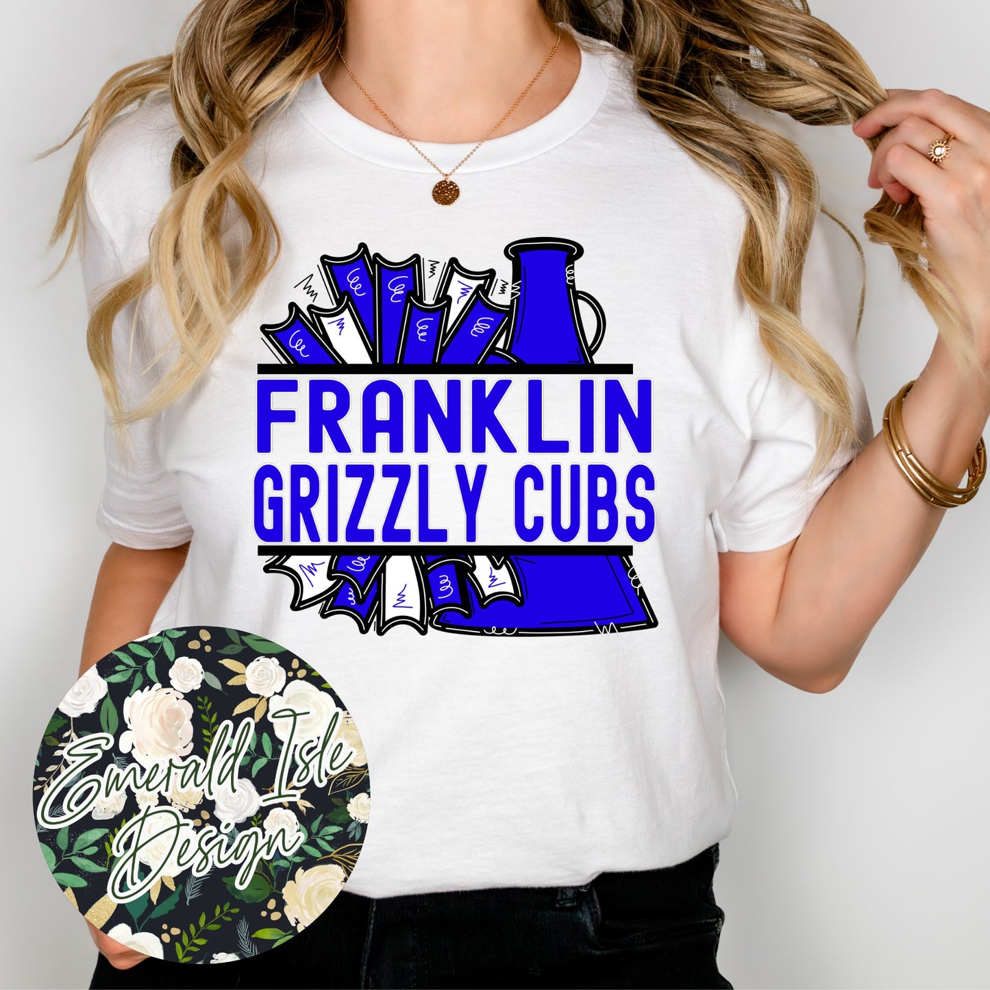 Franklin Grizzly Cubs Pom & Megaphone Design