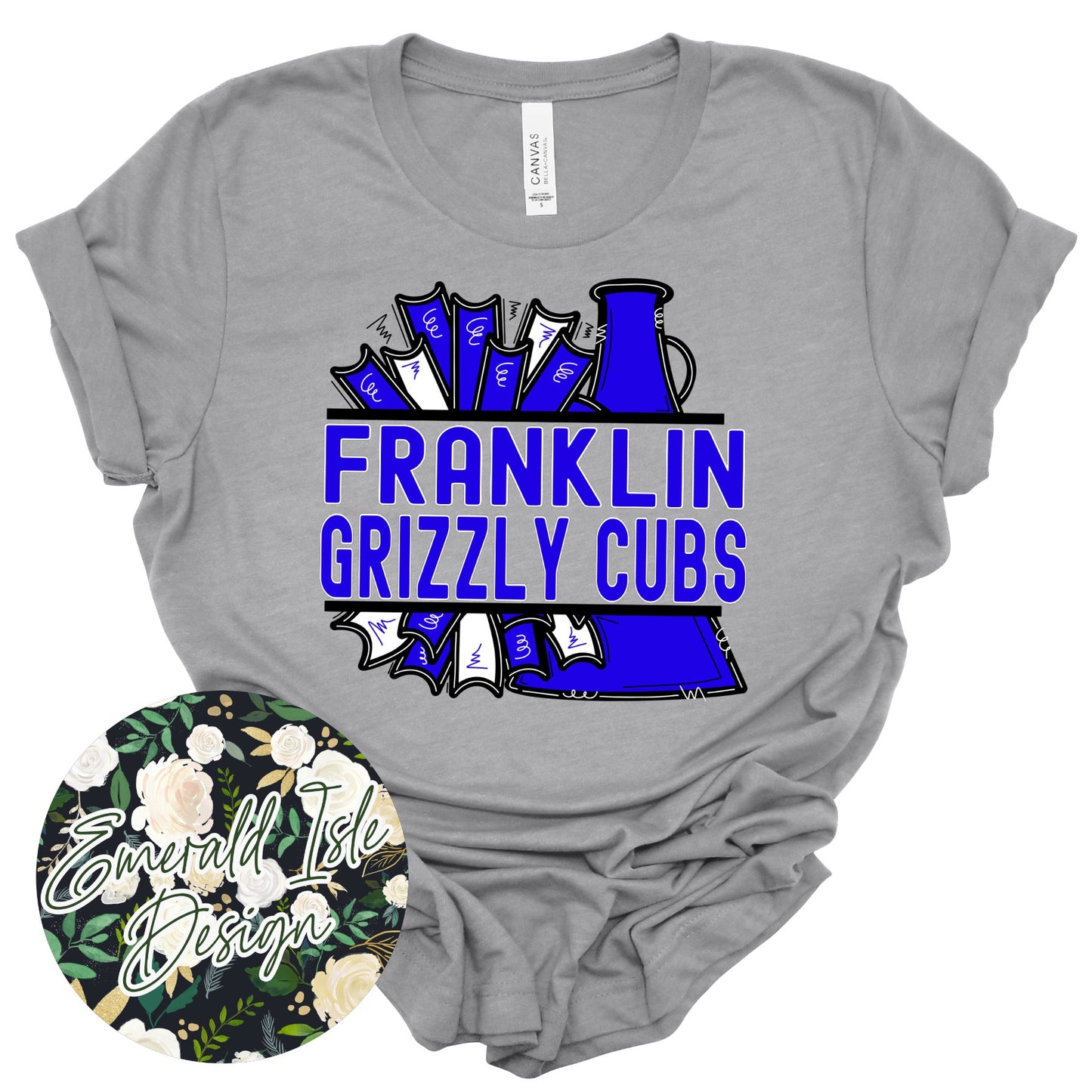 Franklin Grizzly Cubs Pom & Megaphone Design