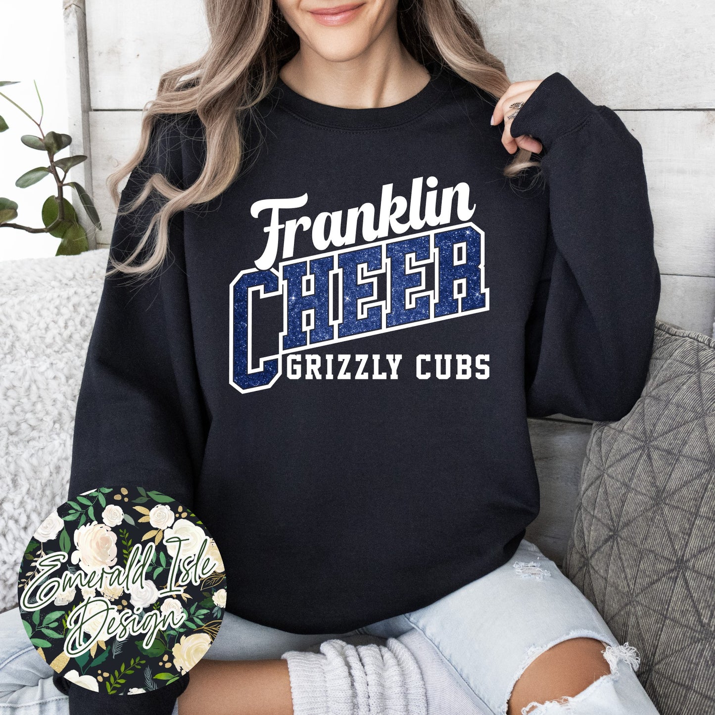 Franklin **Glitter** CHEER Slant Design