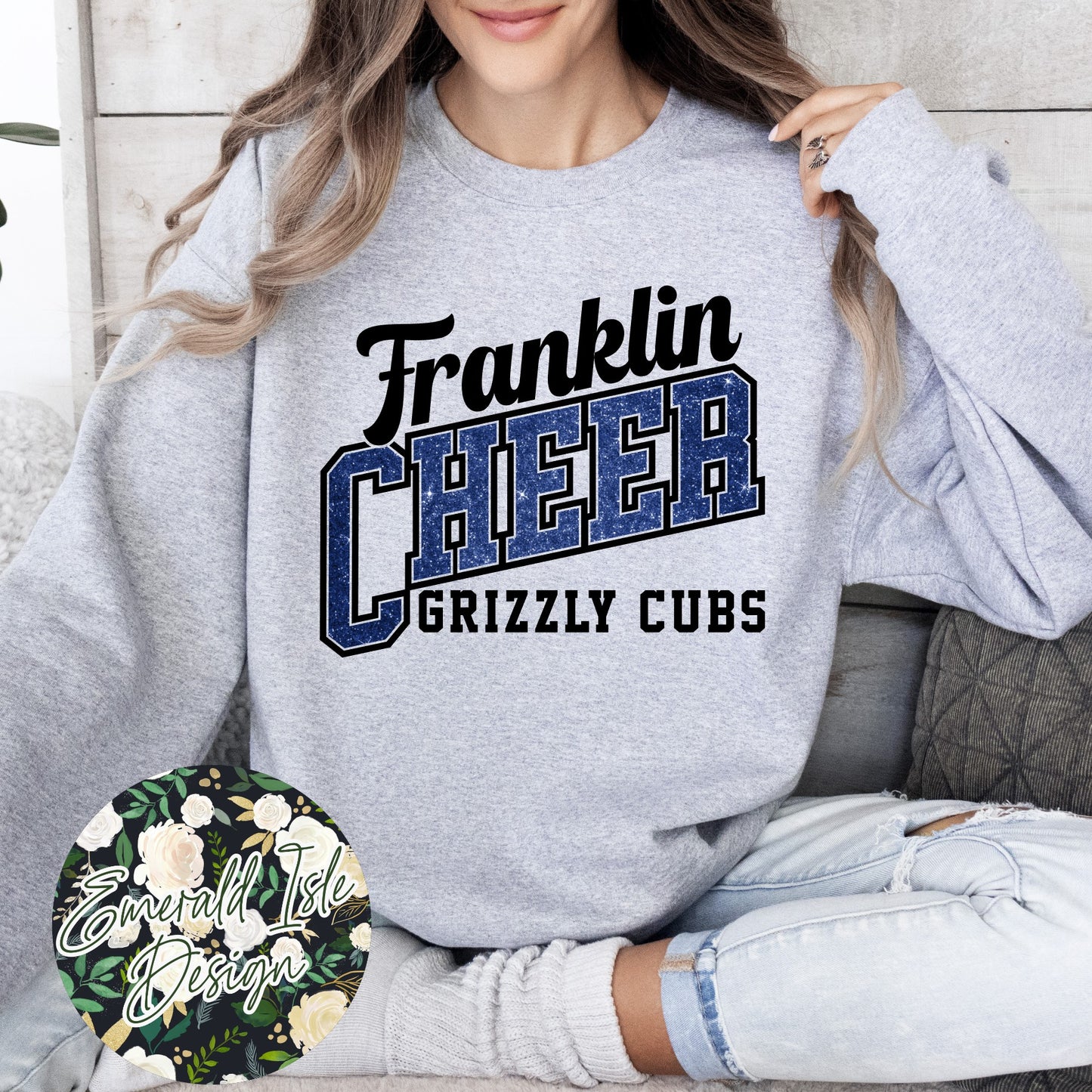 Franklin **Glitter** CHEER Slant Design