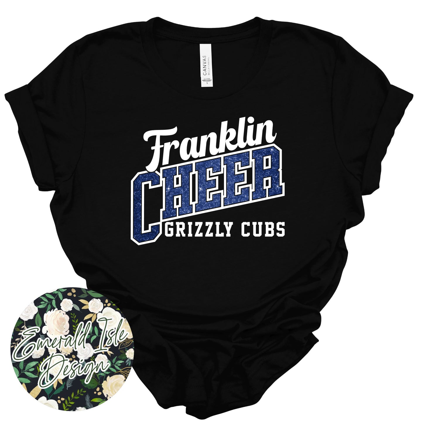 Franklin **Glitter** CHEER Slant Design