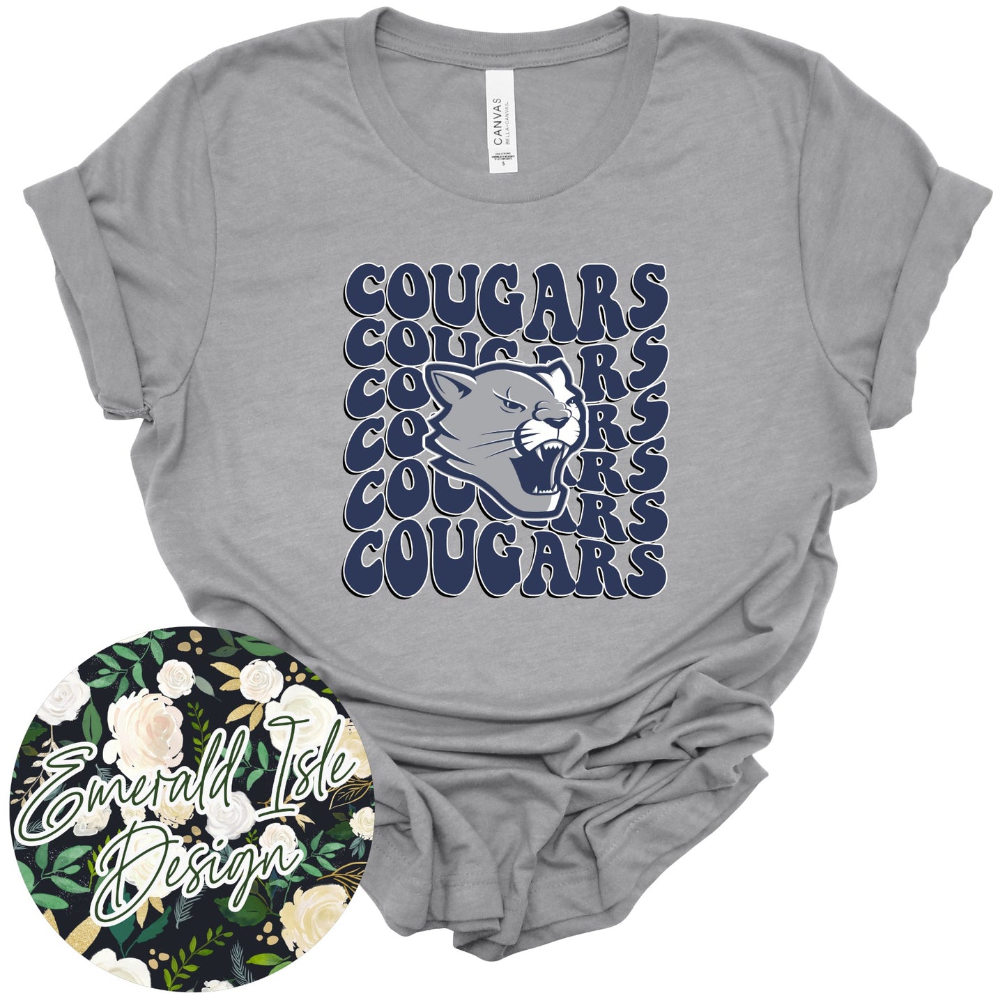Greenwood Christian Academy Cougars Groovy Repeat Design