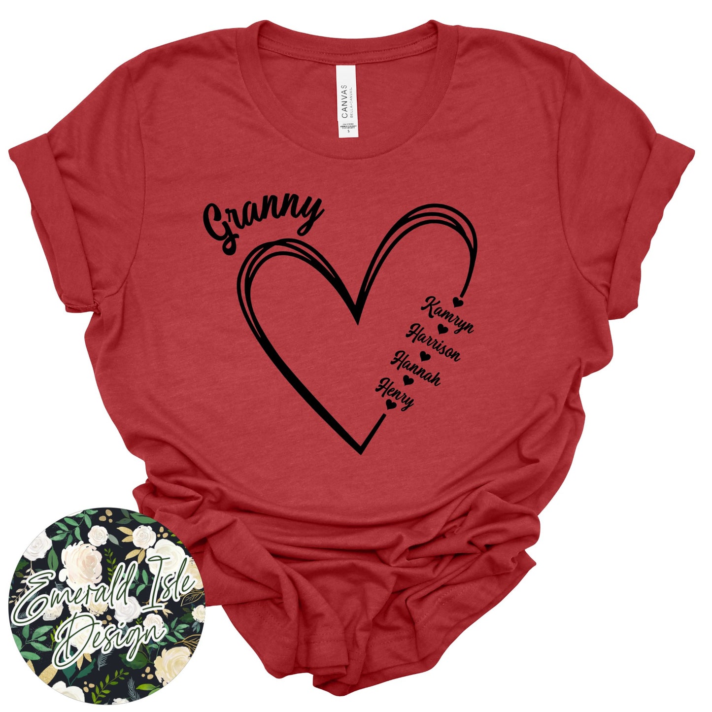 **FULL CUSTOM** Grandma Heart with Grandchildren's Names