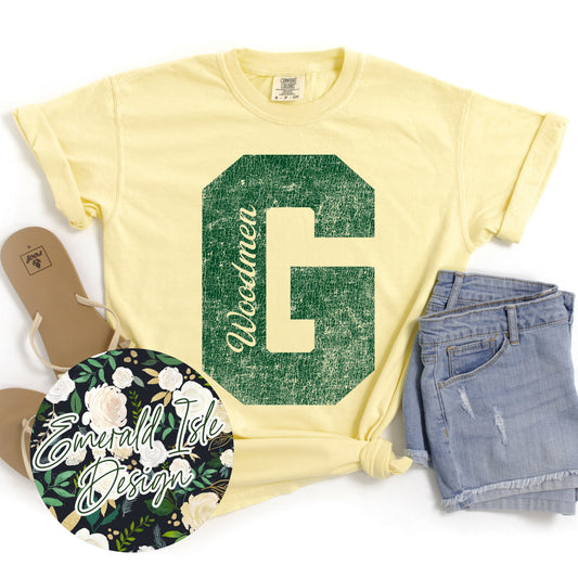 Greenwood Eroded G on Comfort Colors