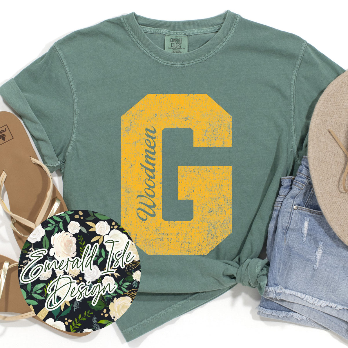 Greenwood Eroded G on Comfort Colors