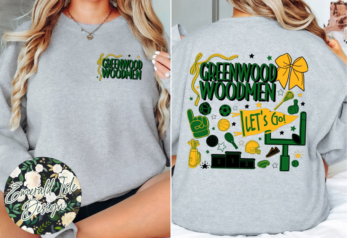 Greenwood Woodmen Sports Doodles Design