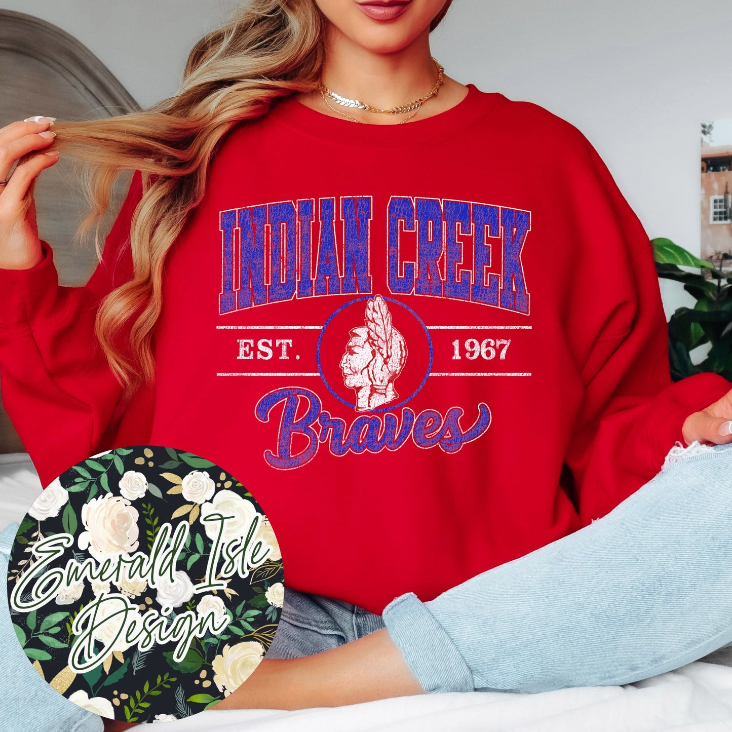 Indian Creek Braves Vintage Varsity Design