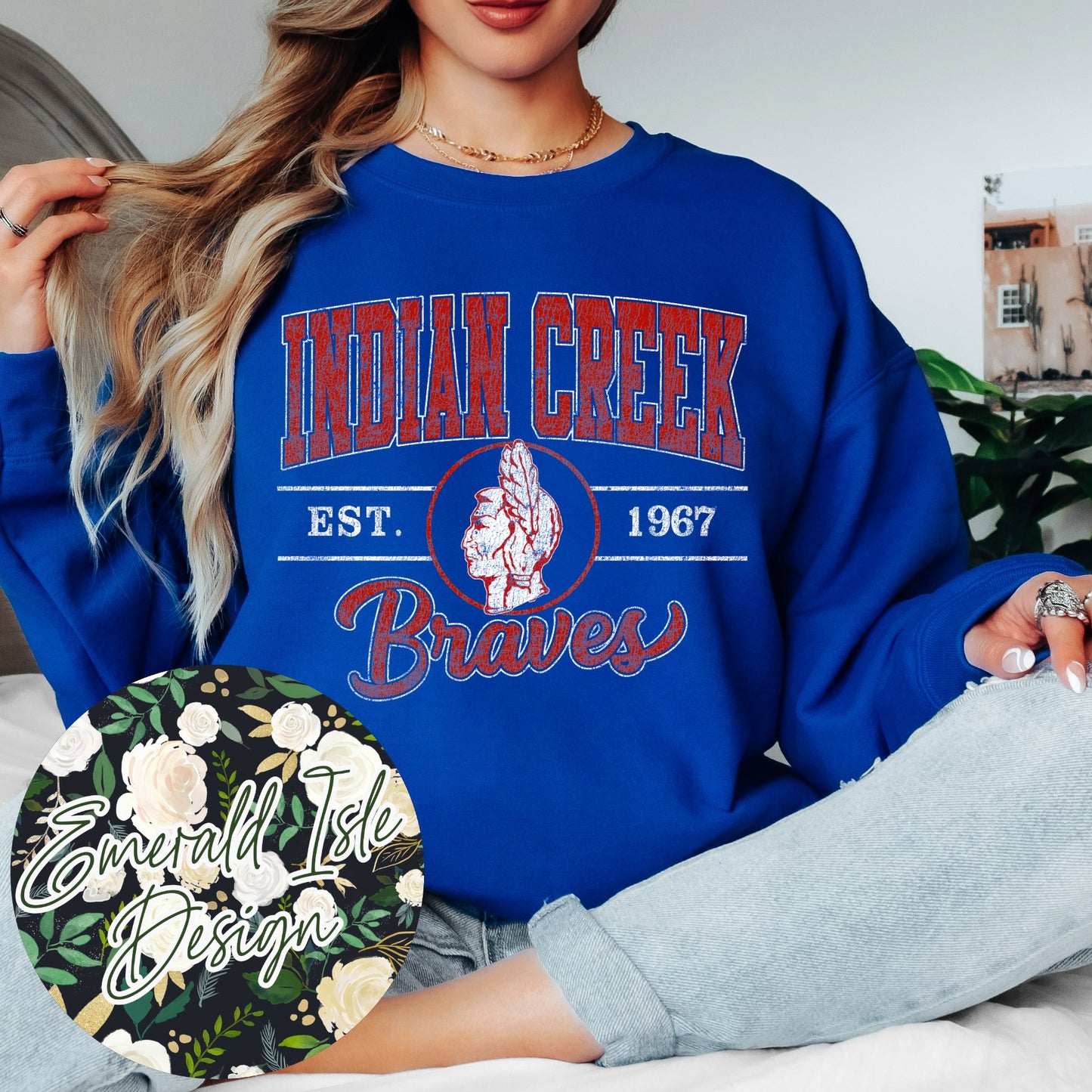 Indian Creek Braves Vintage Varsity Design