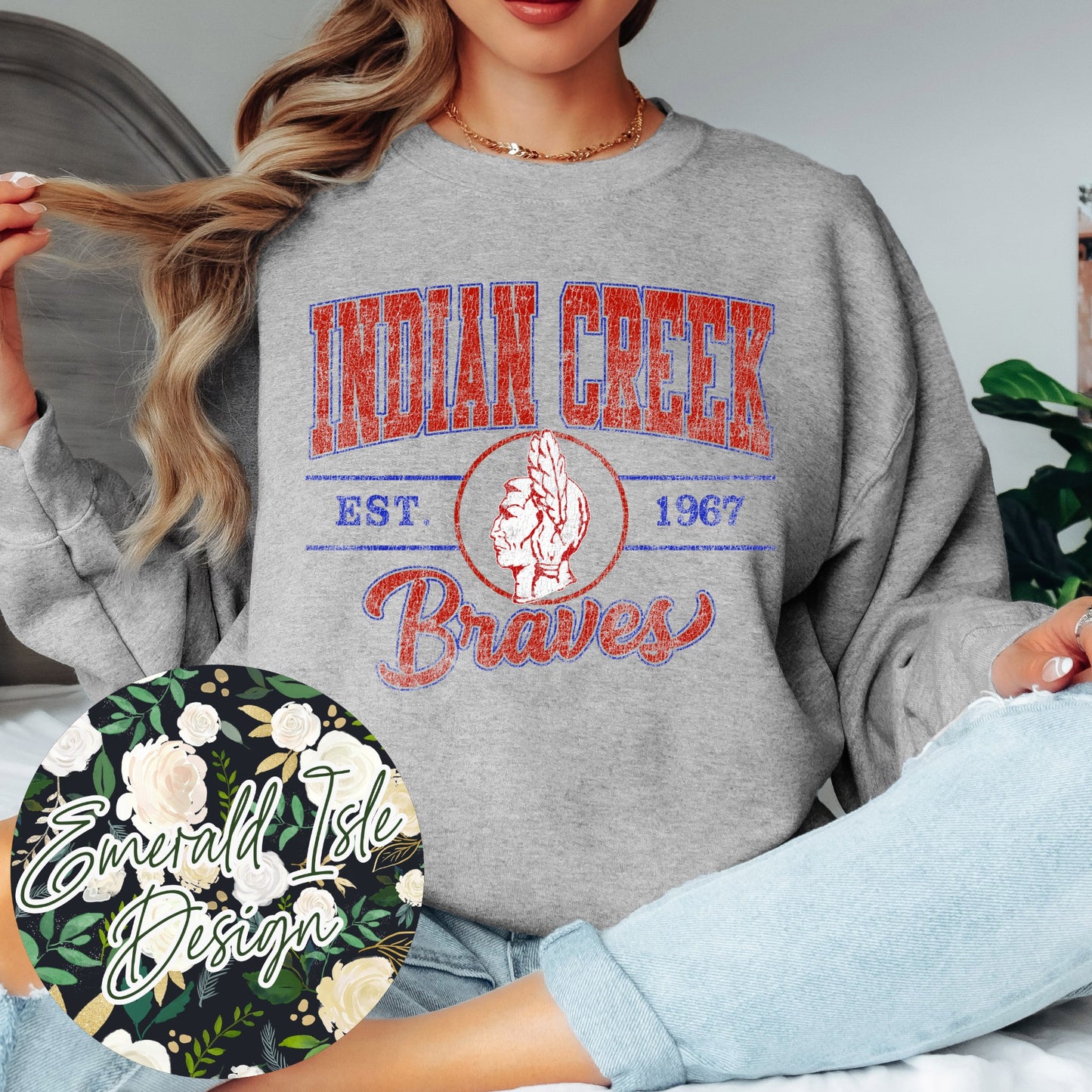 Indian Creek Braves Vintage Varsity Design
