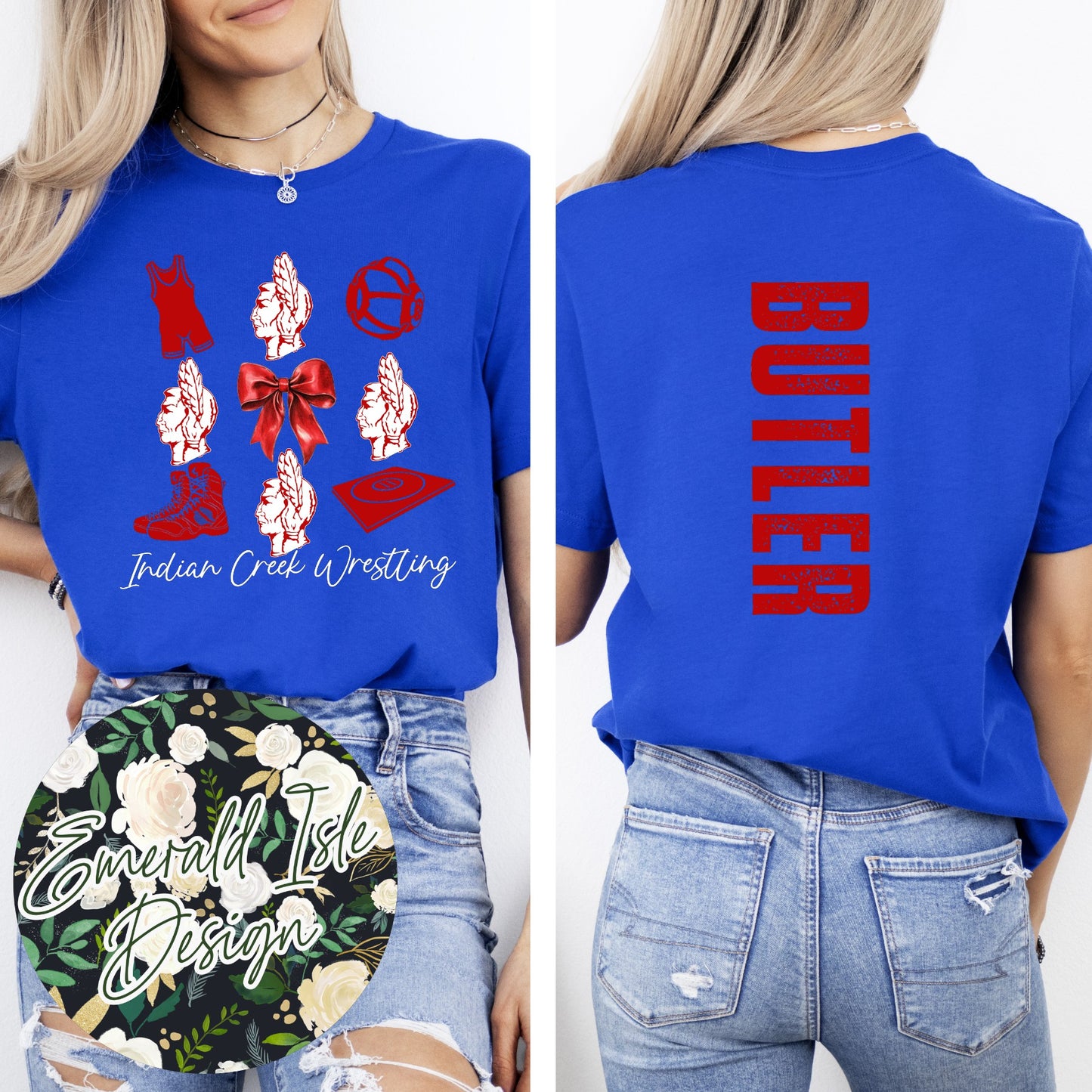 Indian Creek Wrestling Squares Design with OPTION TO ADD a Custom Oversized Back