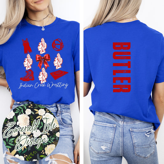 Indian Creek Wrestling Squares Design with OPTION TO ADD a Custom Oversized Back