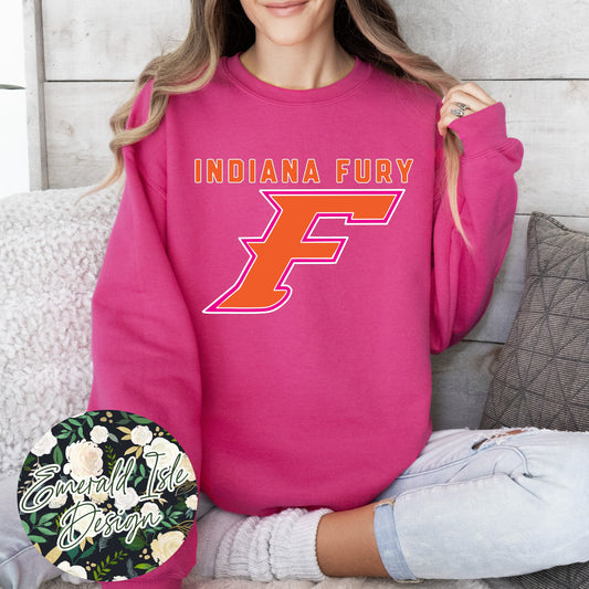 Indiana Fury Big F Design on Gildan Unisex Apparel