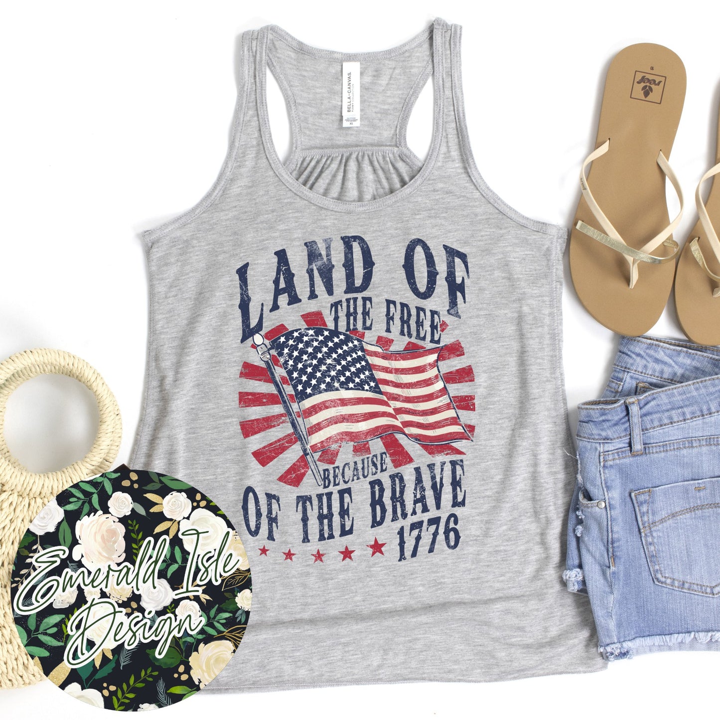 Land of the Free Because of the Brave Design