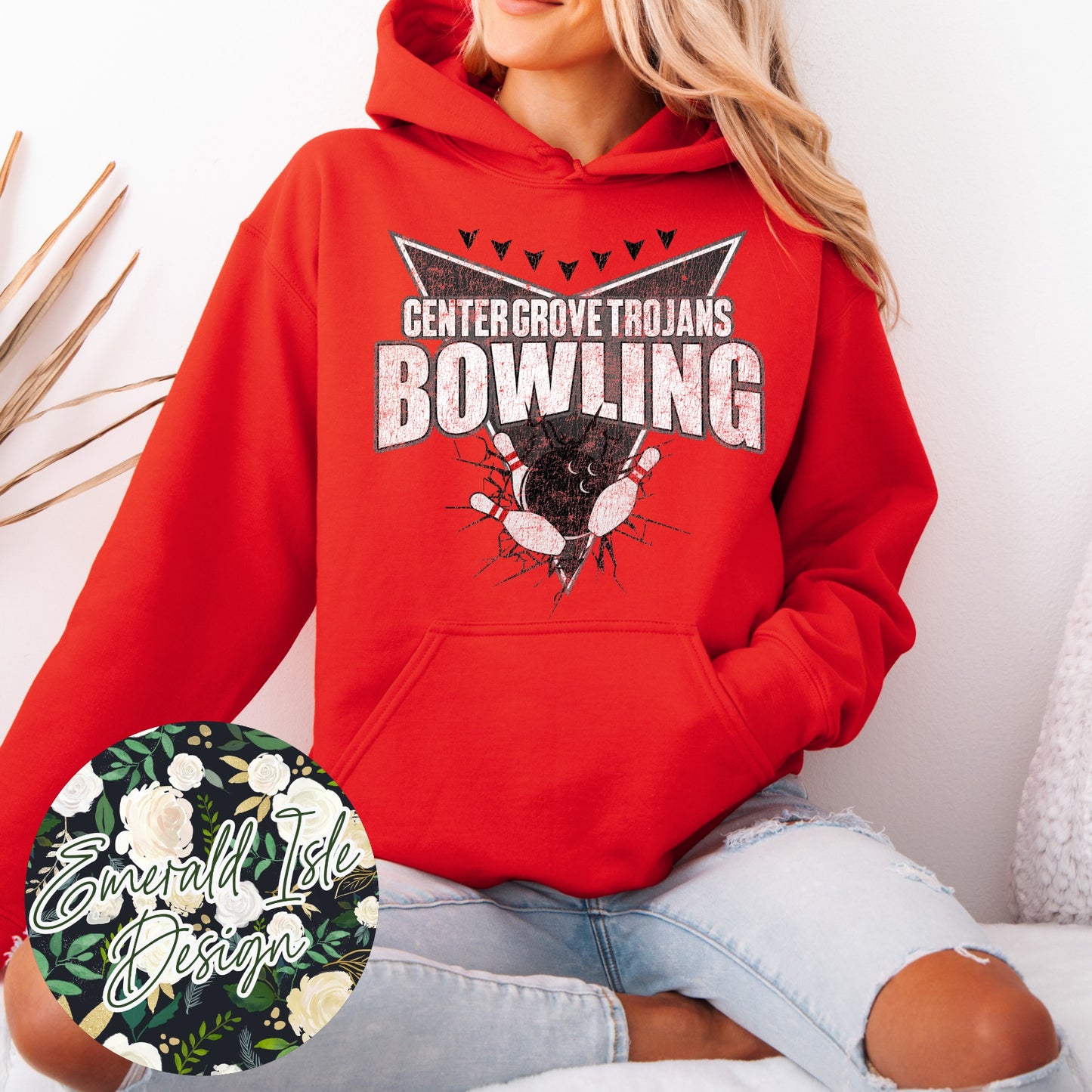 Center Grove Bowling Distressed Lane Arrows Design