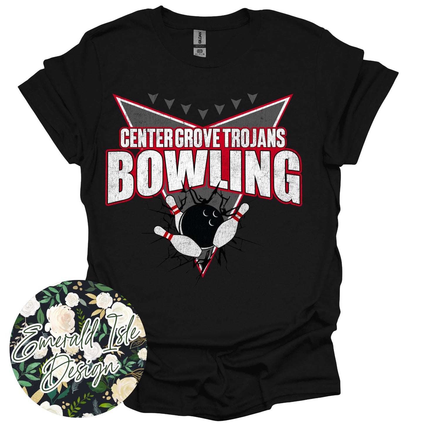 Center Grove Bowling Distressed Lane Arrows Design