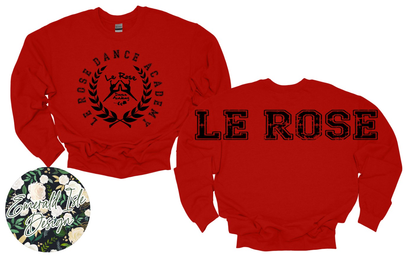 Le Rose Dance Academy Oversized Horizontal Design Style 2 on Crewneck Sweatshirt