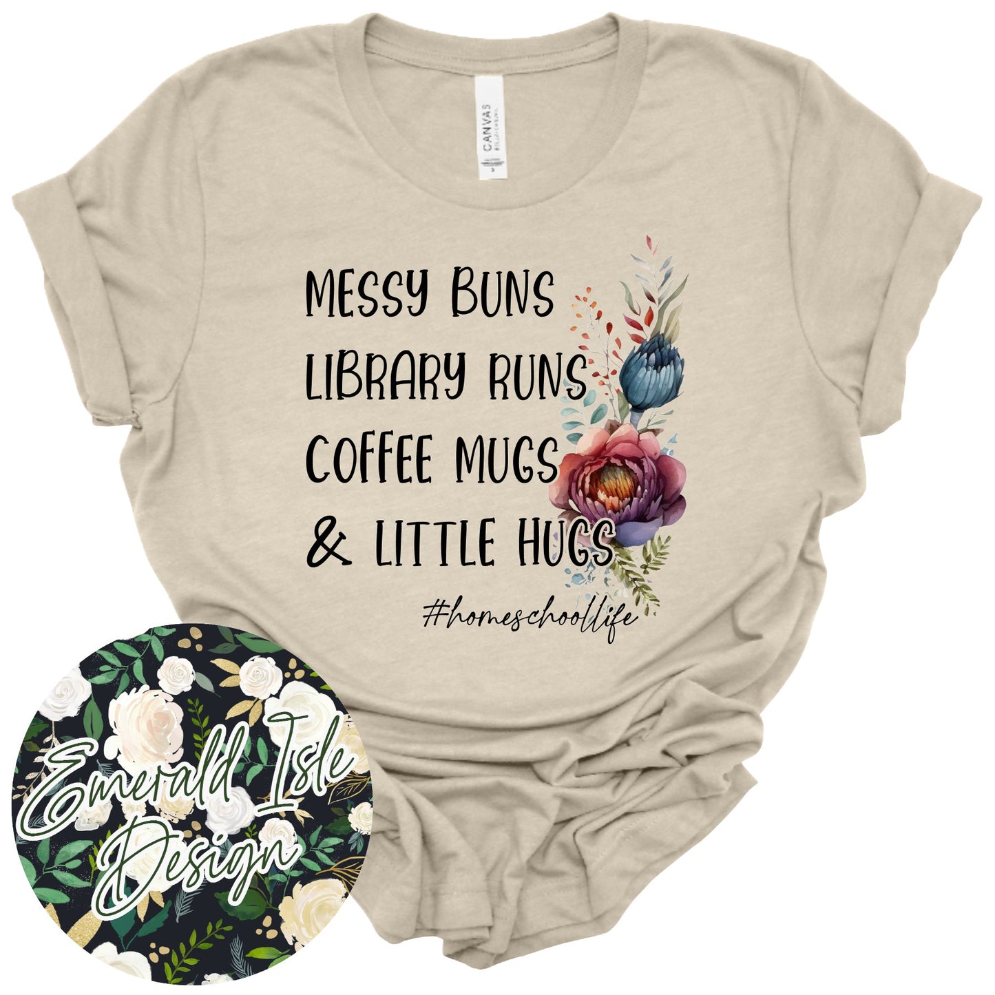 Messy Buns, Library Runs, Coffee Mugs, & Little Hugs Design