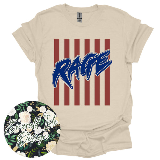 Muted Rage Softball Stripes Design