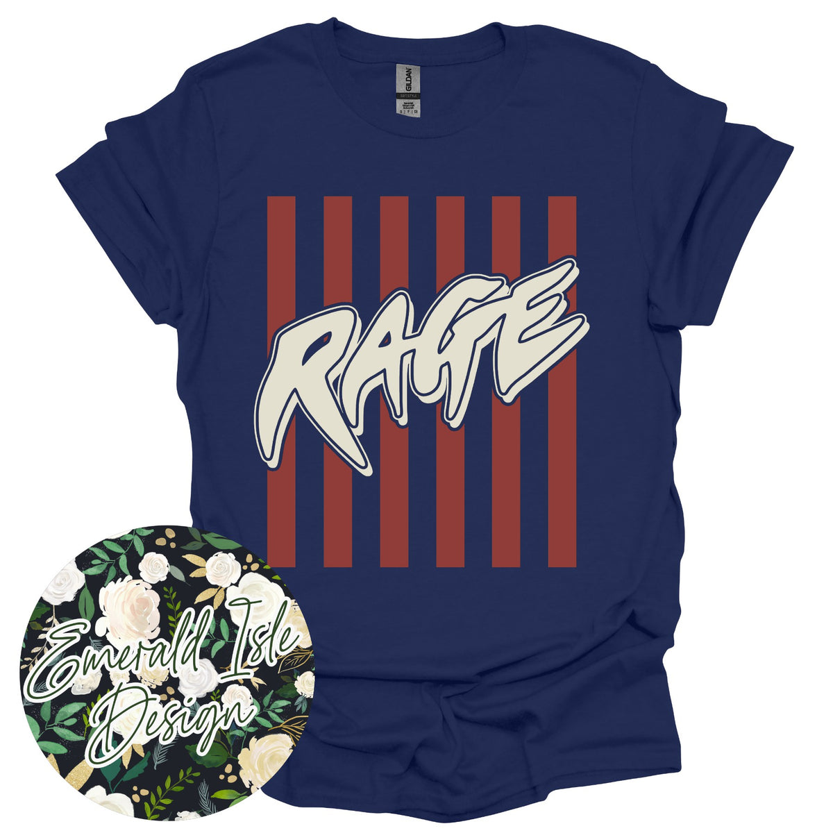 Muted Rage Softball Stripes Design