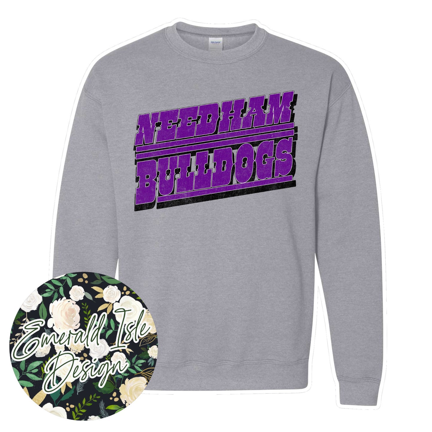 Needham Bulldogs Eroded Western Design