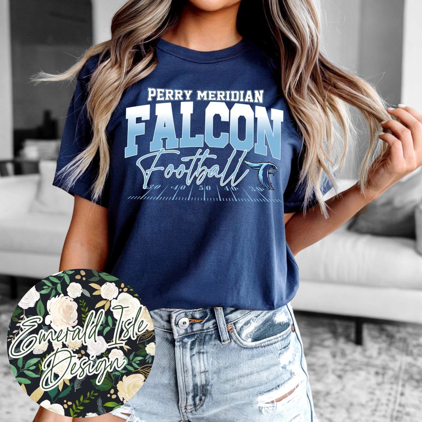 Perry Meridian Falcons Ombre Football Design