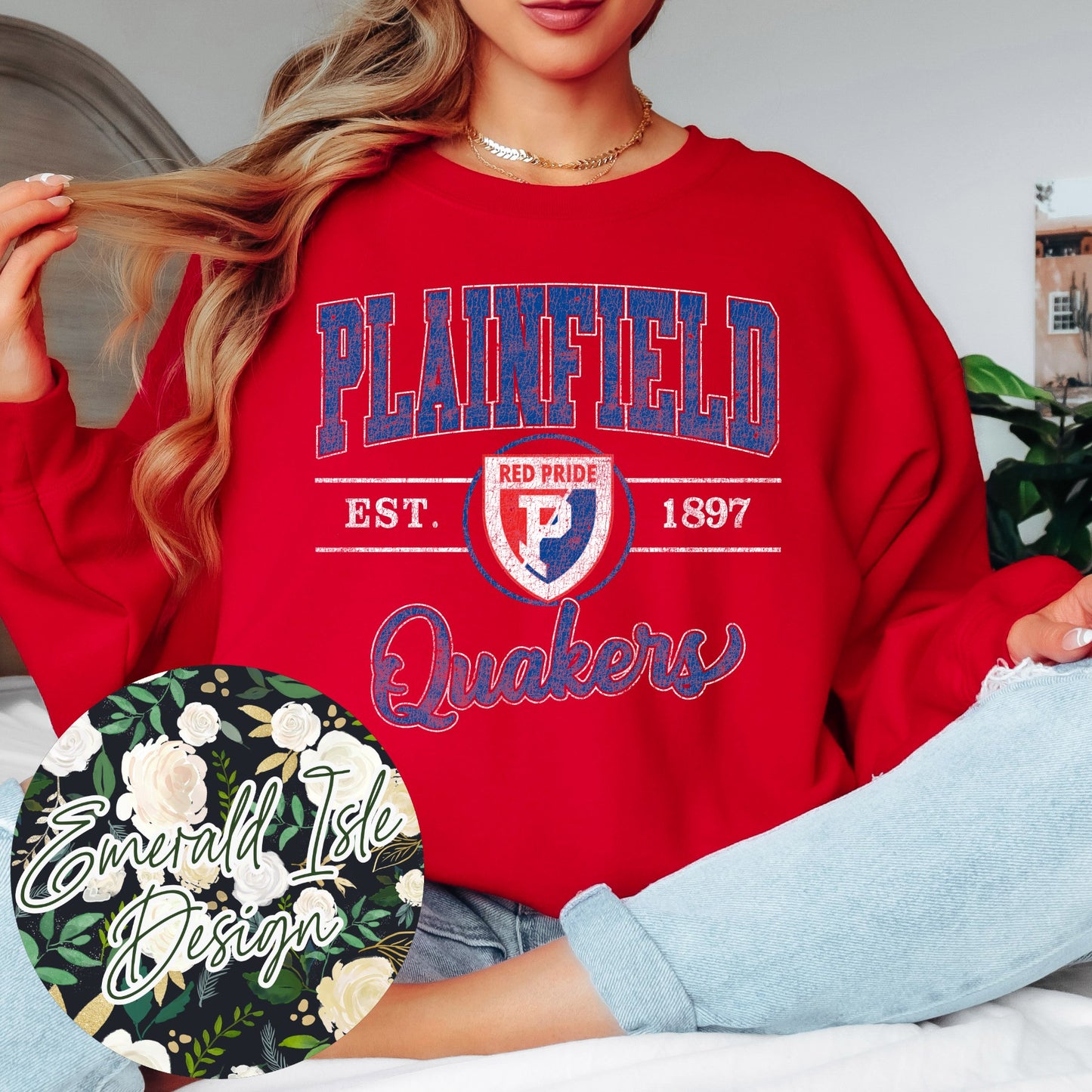 Plainfield Quakers Vintage Varsity Design