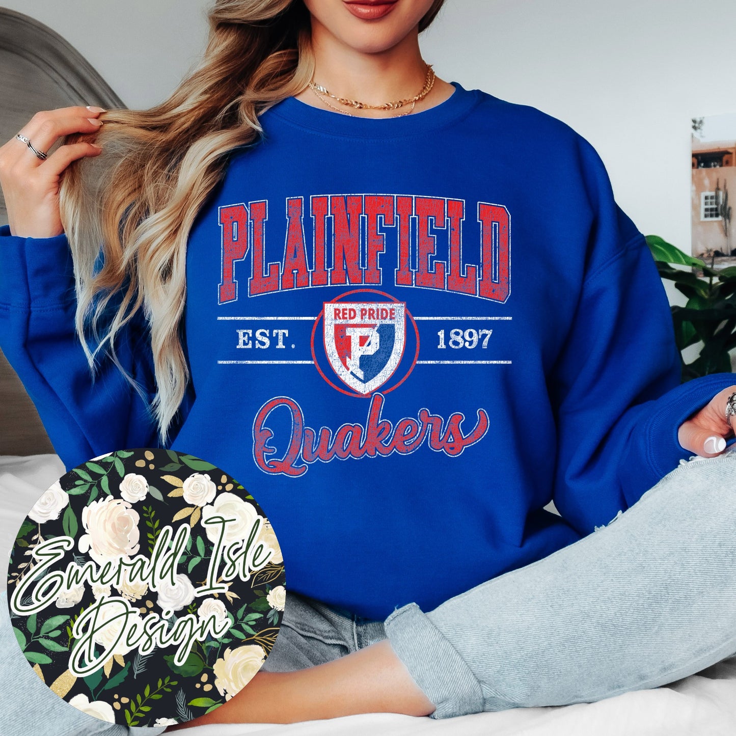 Plainfield Quakers Vintage Varsity Design