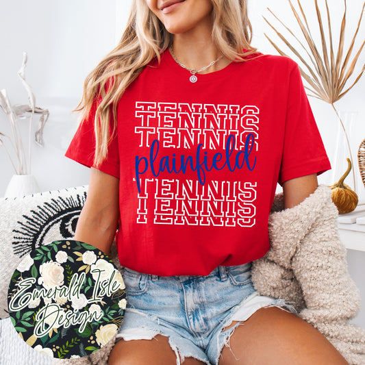 Plainfield Tennis Metallic Puff Design