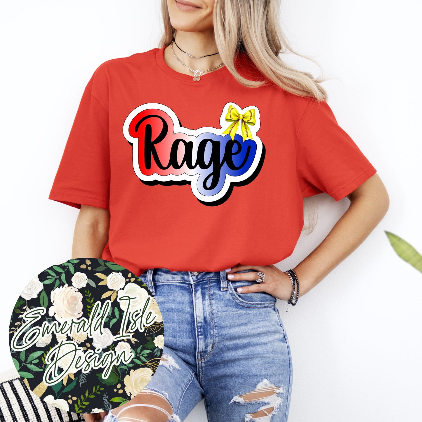 Rage Softball Bubble Bow Design
