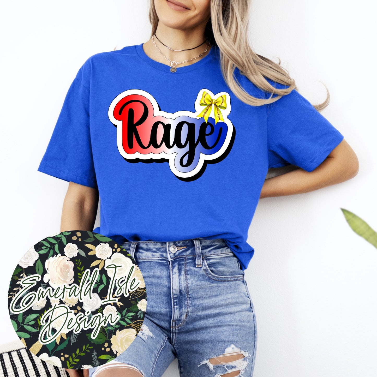 Rage Softball Bubble Bow Design