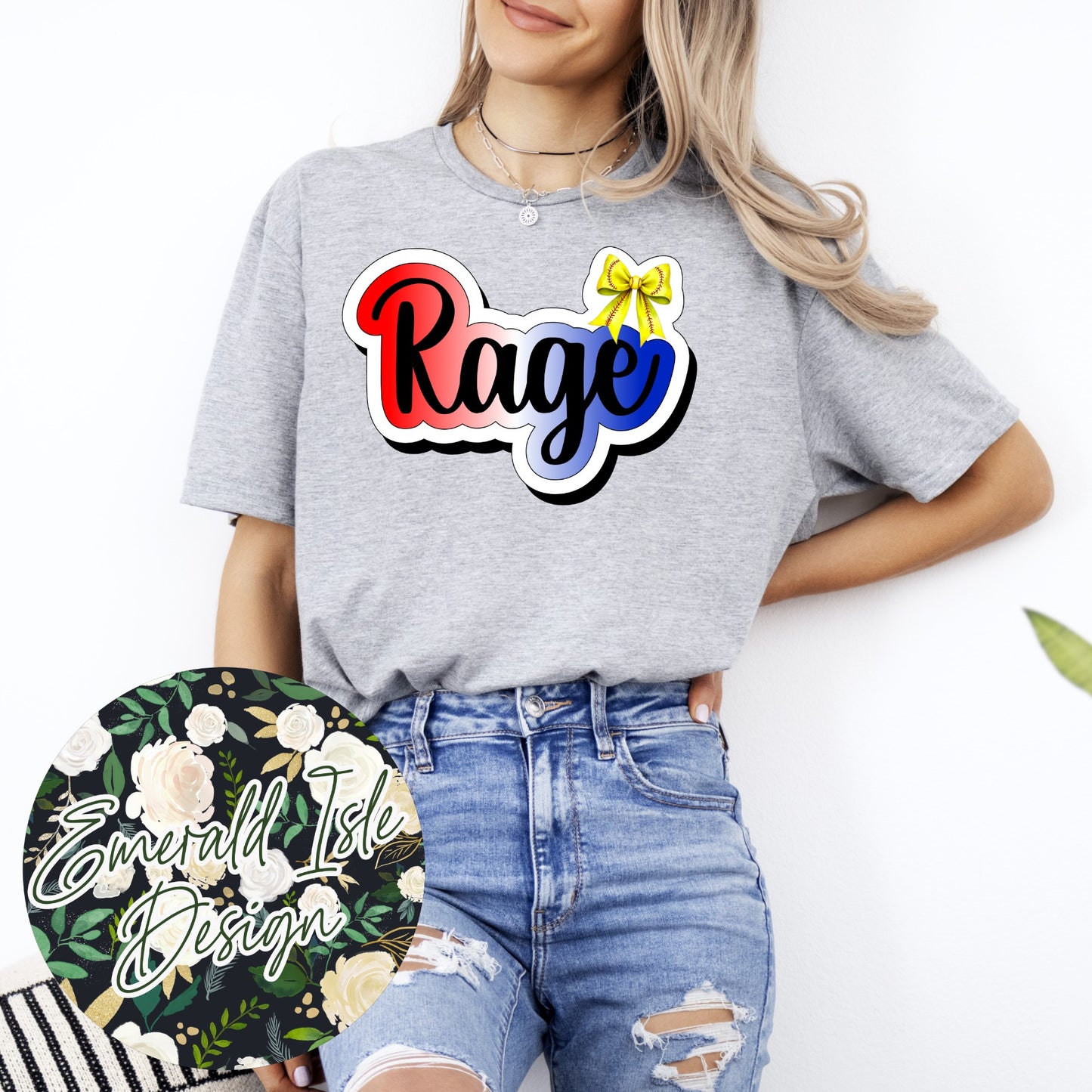 Rage Softball Bubble Bow Design