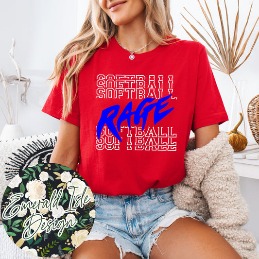 Rage Softball Repeat Metallic Puff Design