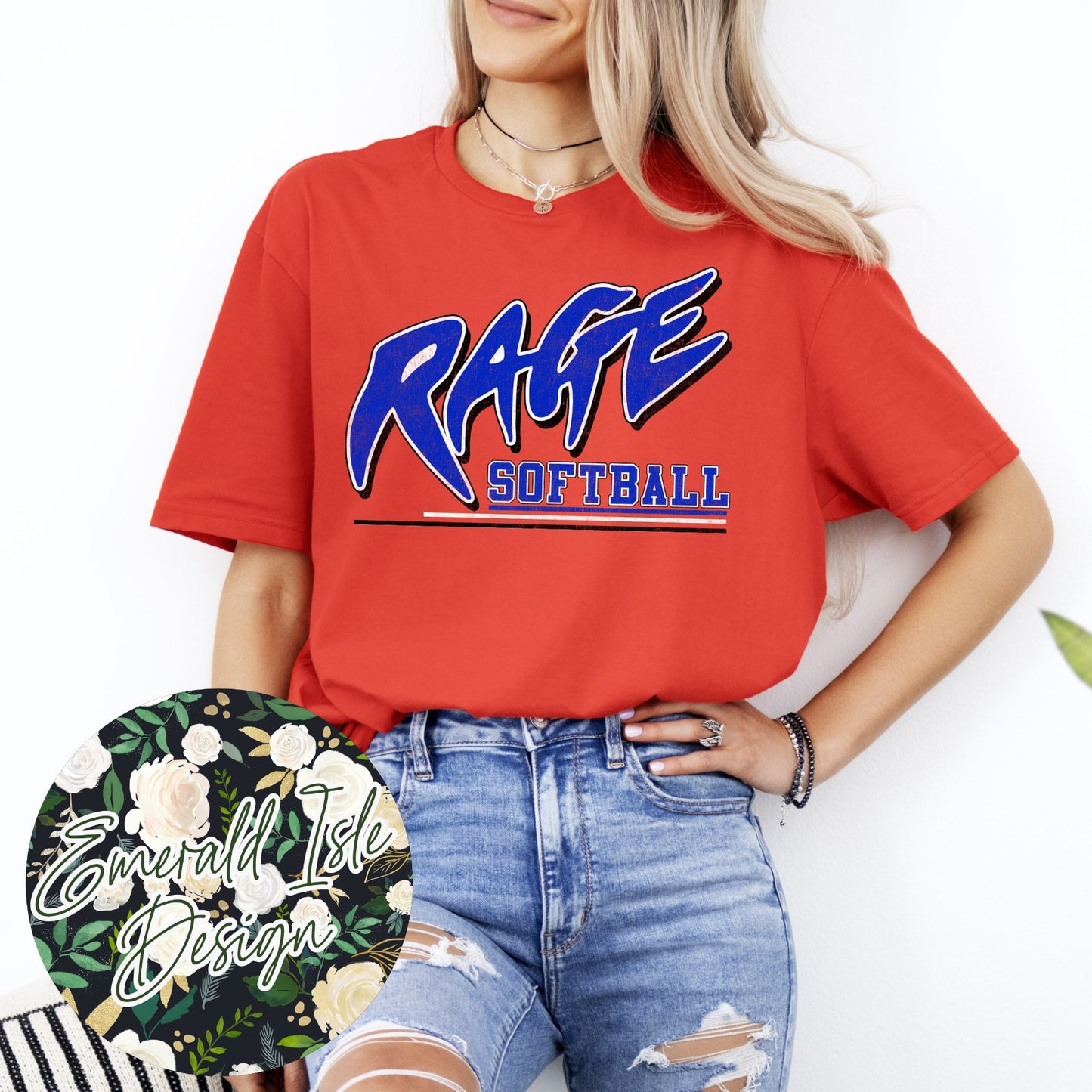 Rage Softball Underline Grunge Design