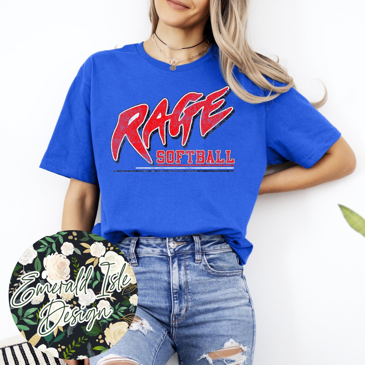 Rage Softball Underline Grunge Design