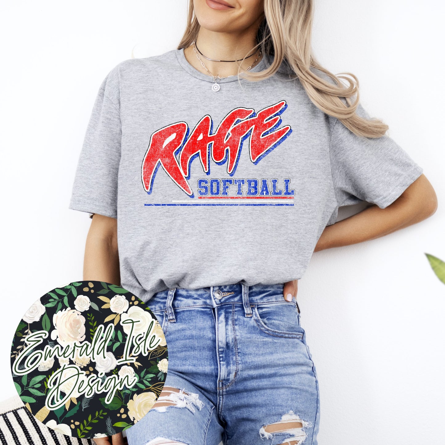 Rage Softball Underline Grunge Design