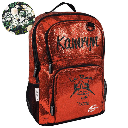 Rosette & Rosebud Red Glitter Backpack