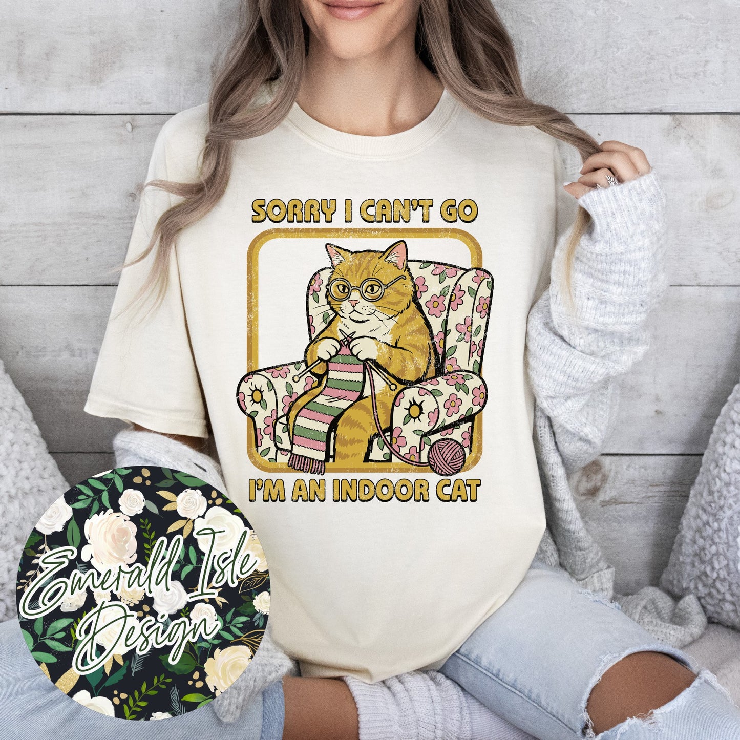 Sorry I Can't Go I'm An Indoor Cat Design