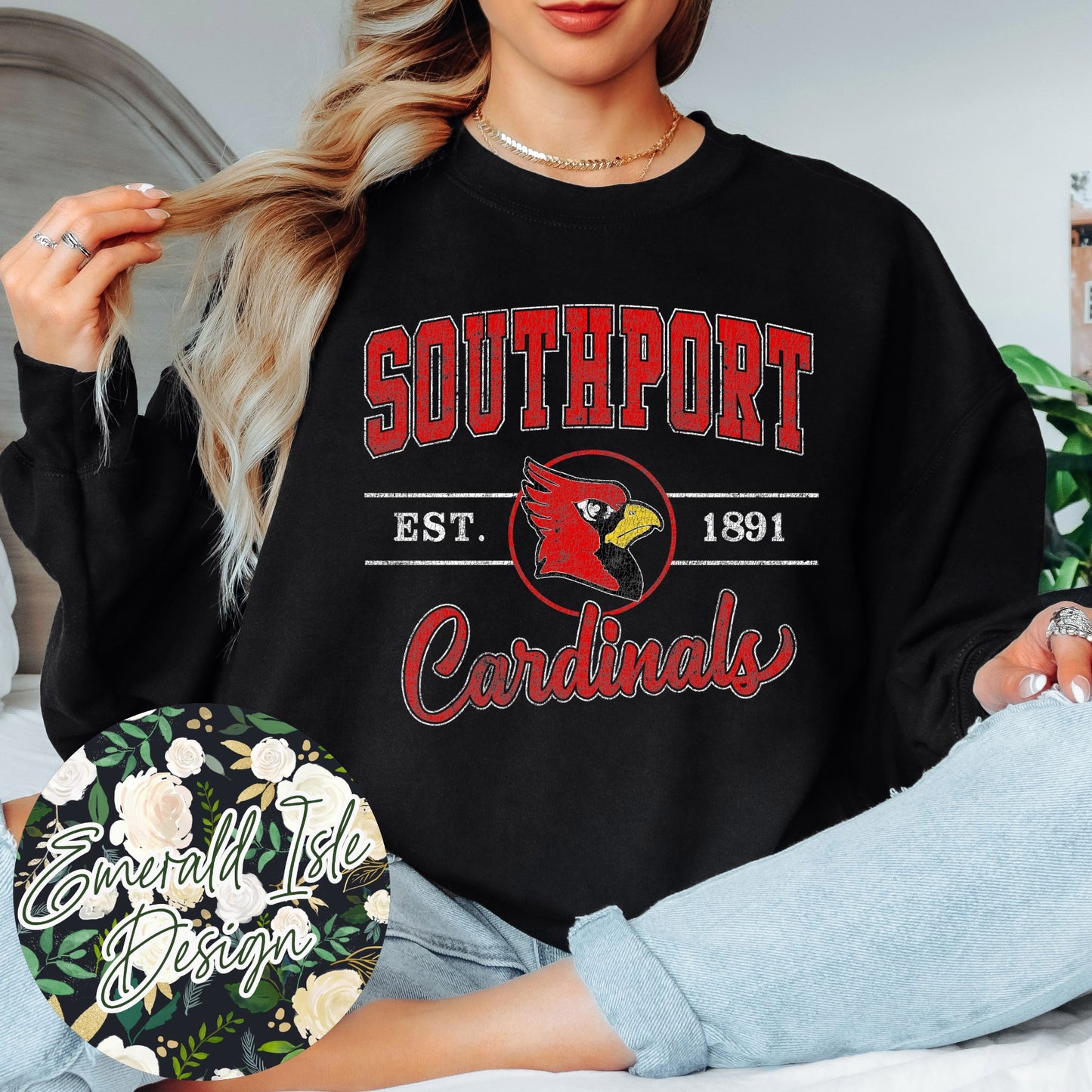 Southport Cardinals Vintage Varsity Design