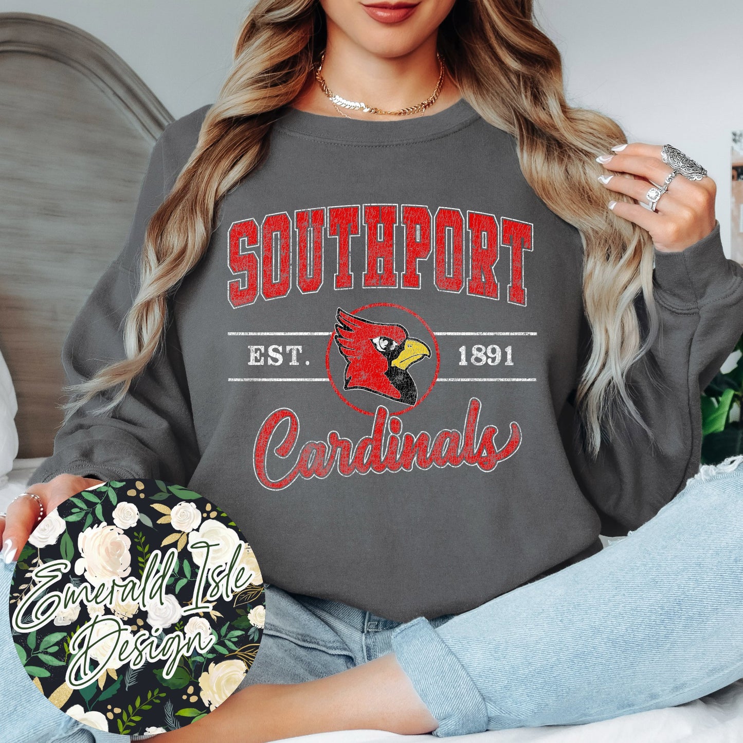 Southport Cardinals Vintage Varsity Design