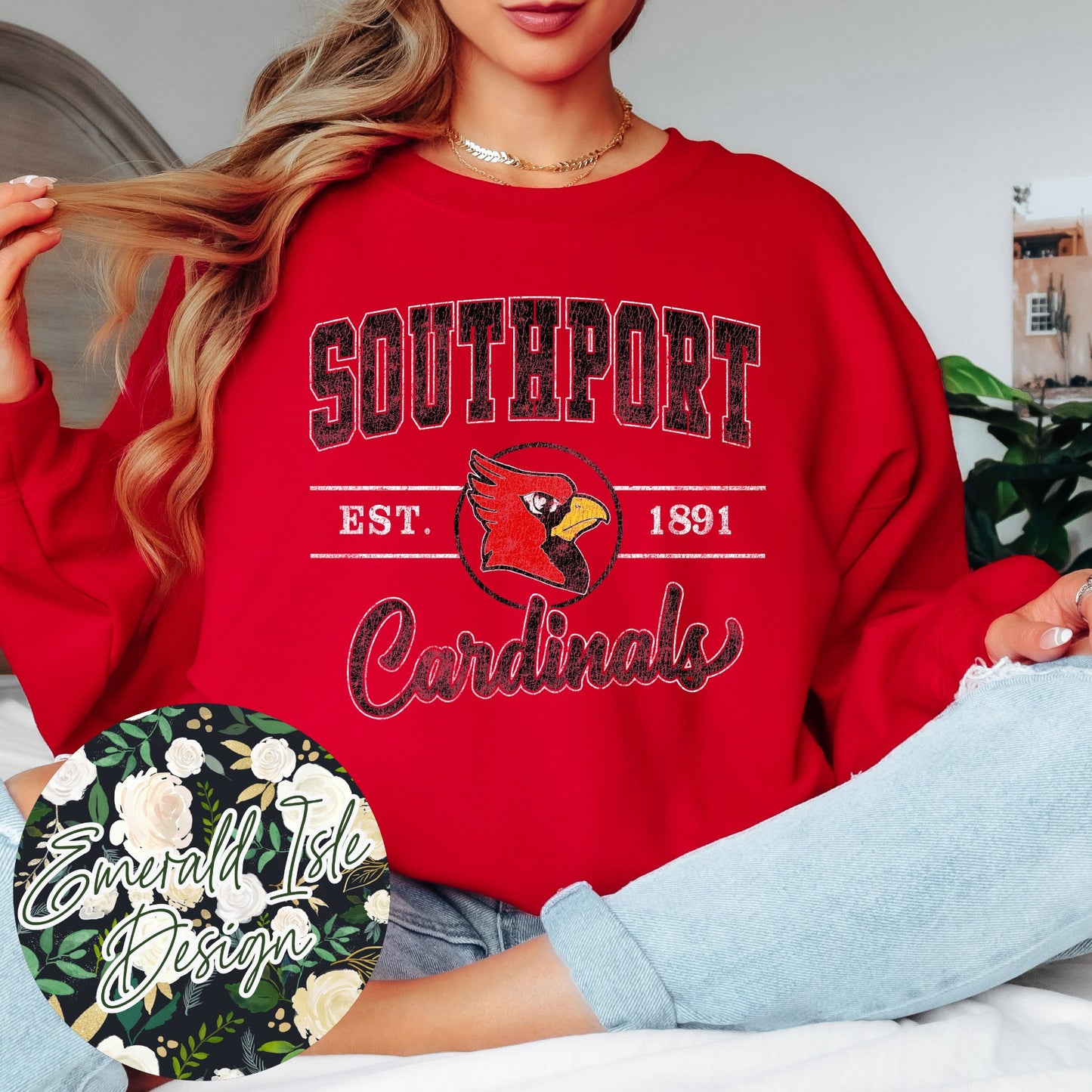 Southport Cardinals Vintage Varsity Design