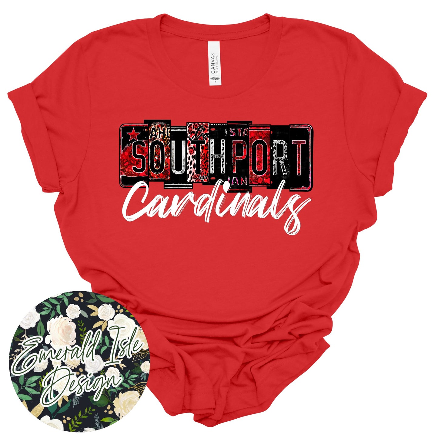 Southport Cardinals License Plate Design