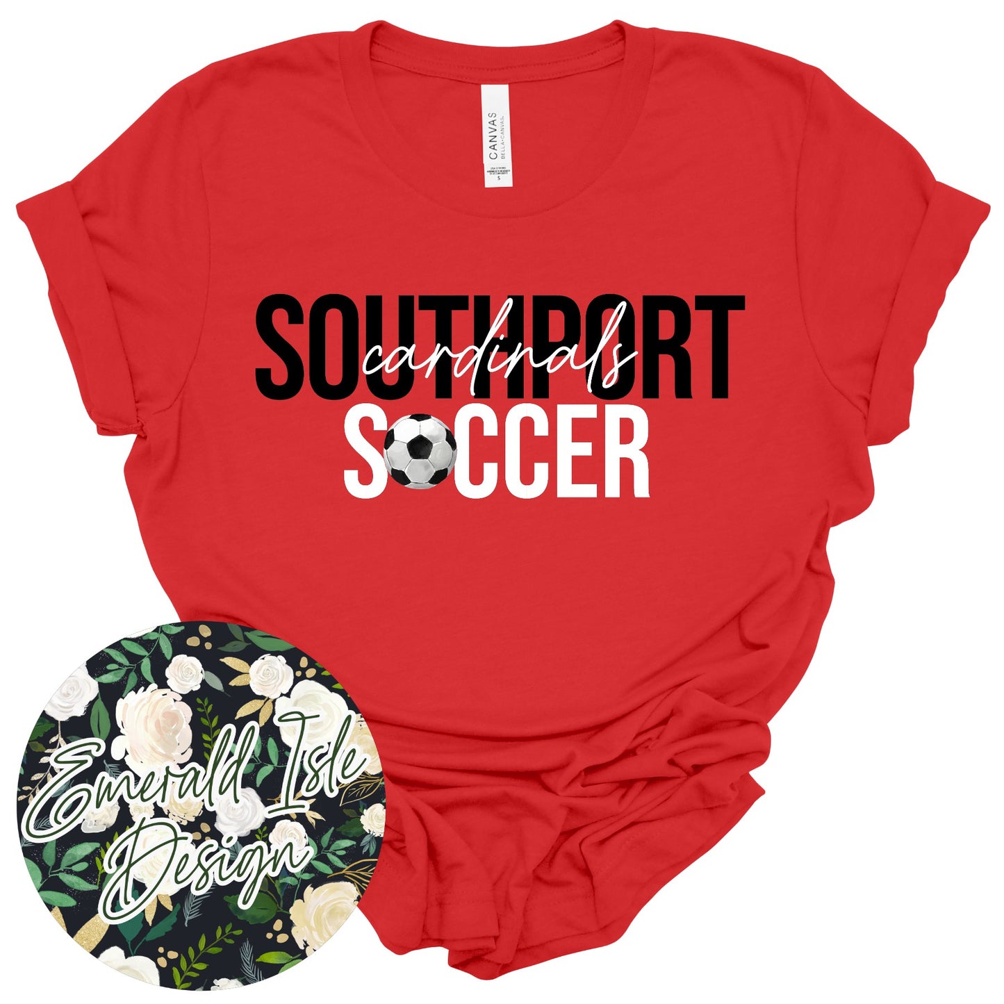 Southport Cardinals Soccer Small Sketch Design